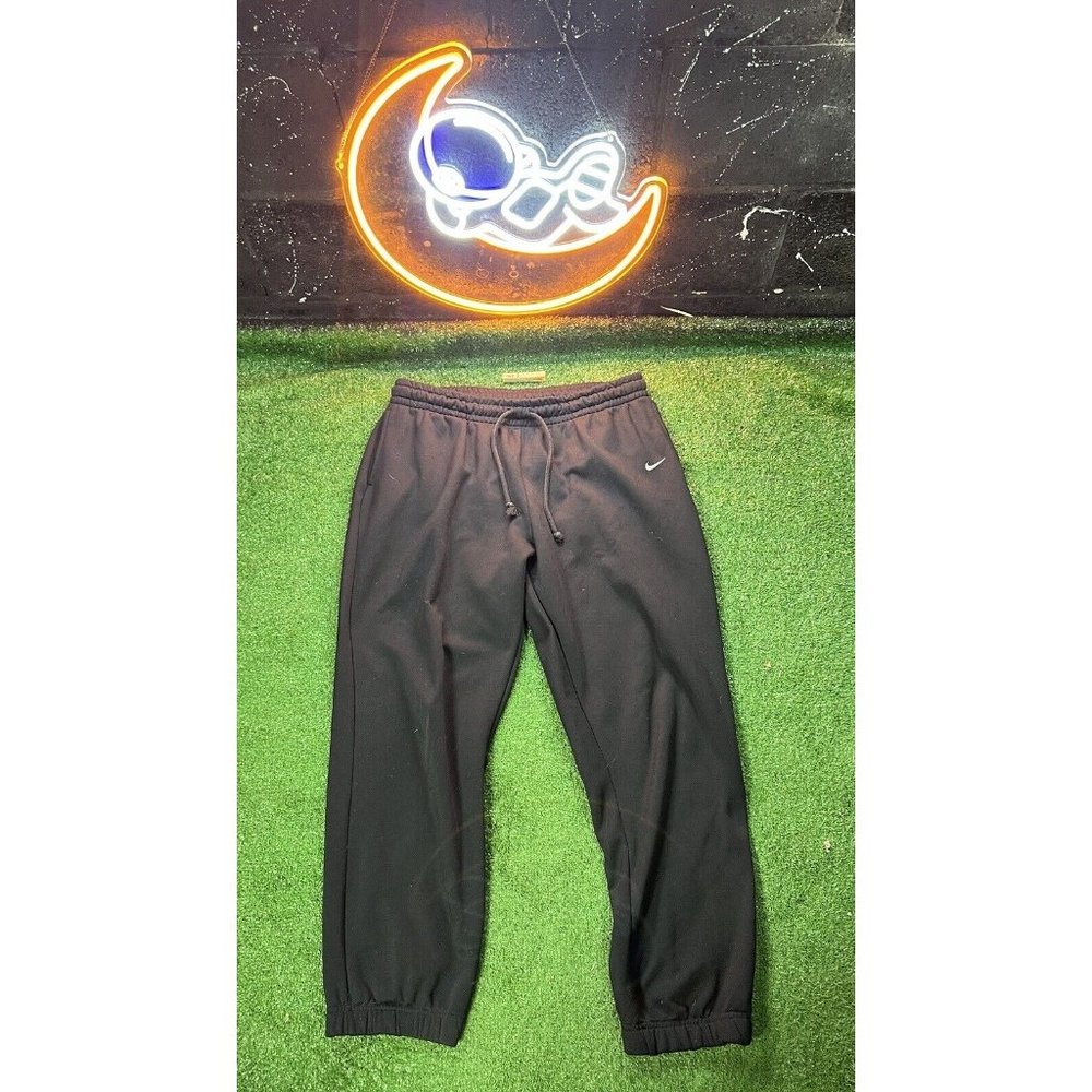 Vintage Nike Y2K Black Mens Sweatpants size XL Tapered Leg Embroidered Logo‎